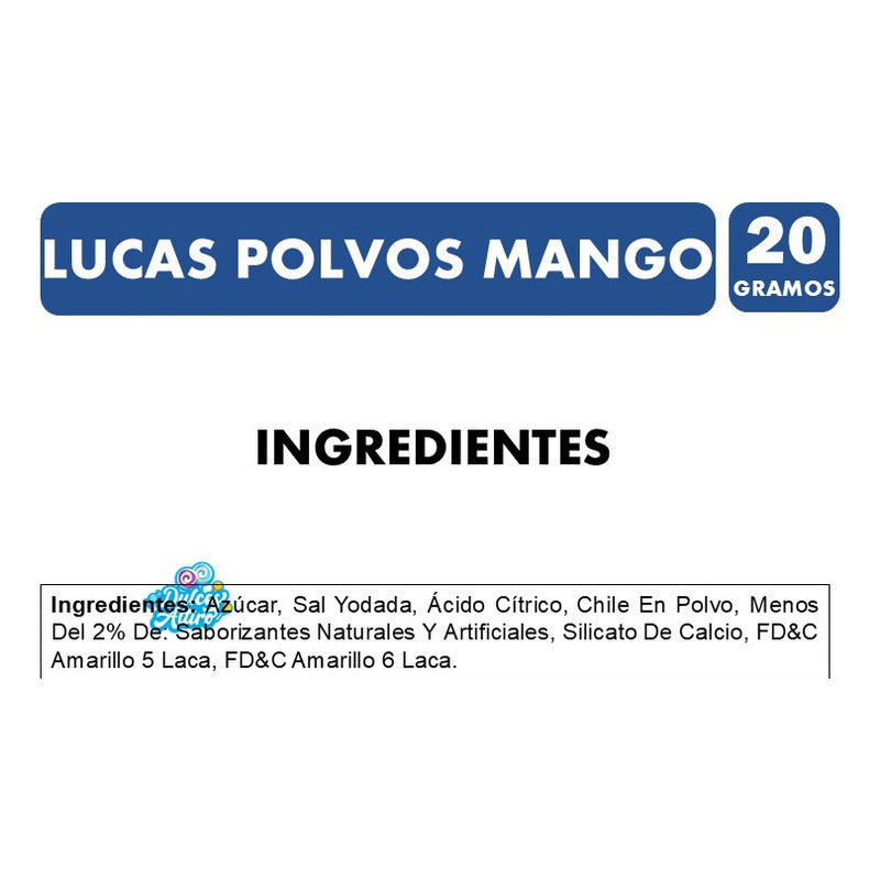 Lucas Polvos Mango - Dulce Mexicano (frasco Con 20 Gramos)