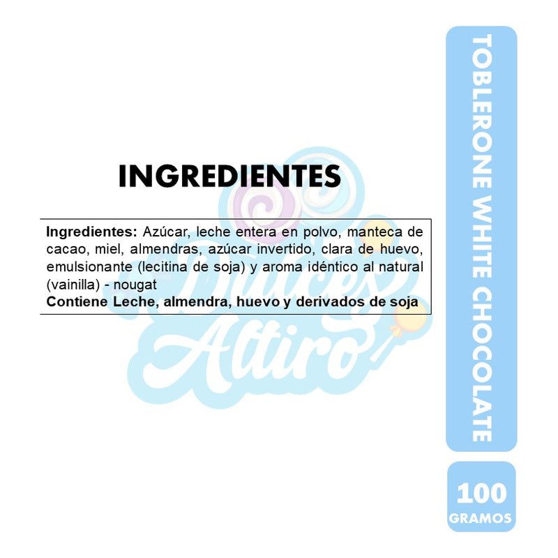 Chocolate Blanco Toblerone Suizo - Mondelez (contiene 100gr)