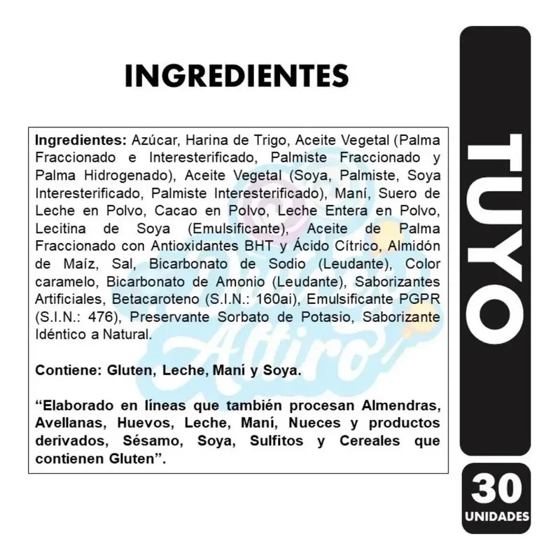 Oblea Costa Tuyo Con Crema De Maní - Bolsa Con 30 Unidades
