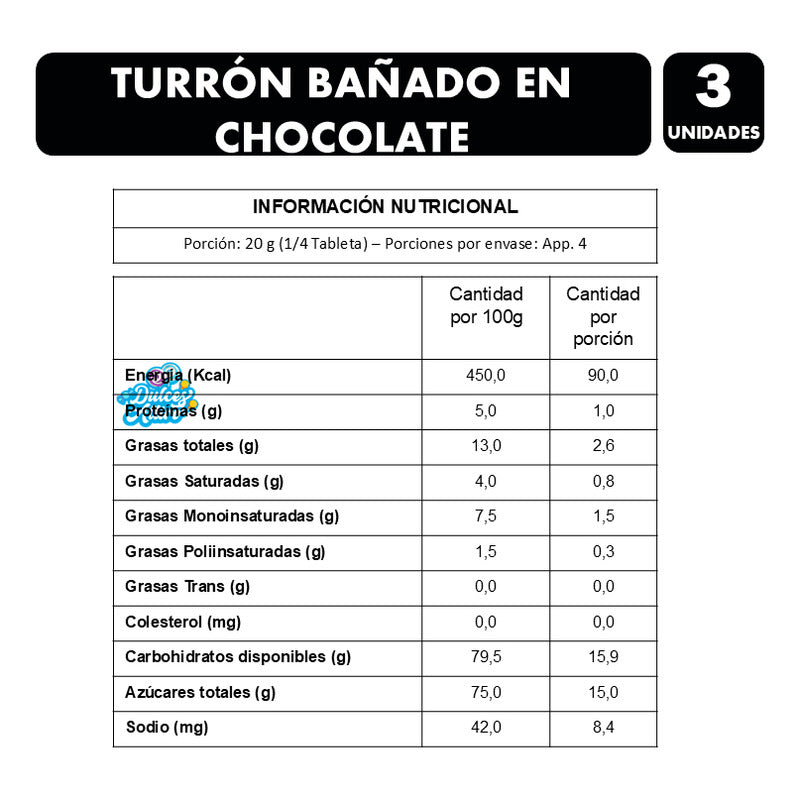 Turrón De Maní Bañado En Chocolate De Valentte (pack 3 Uni)