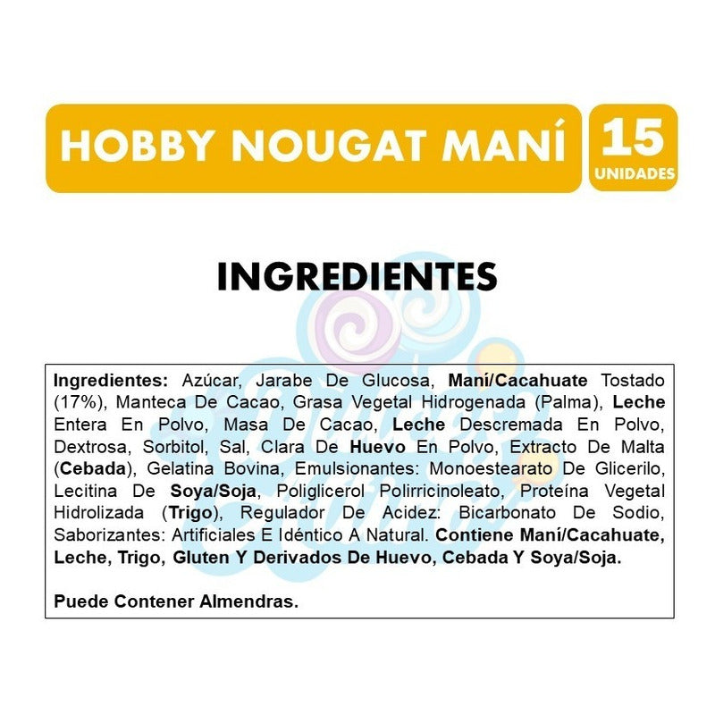 Hobby Tradicional - Nougat Maní De Arcor (caja Con 15 Uni)
