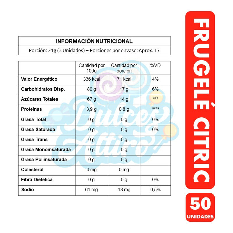 Frugelé Citric - Gomitas Sabor Frutas Cítricas (350 Gramos)
