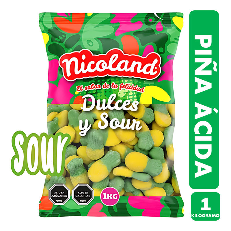 Gomitas Por Mayor - Piñas Acidas De Nicoland (bolsa De 1kg)