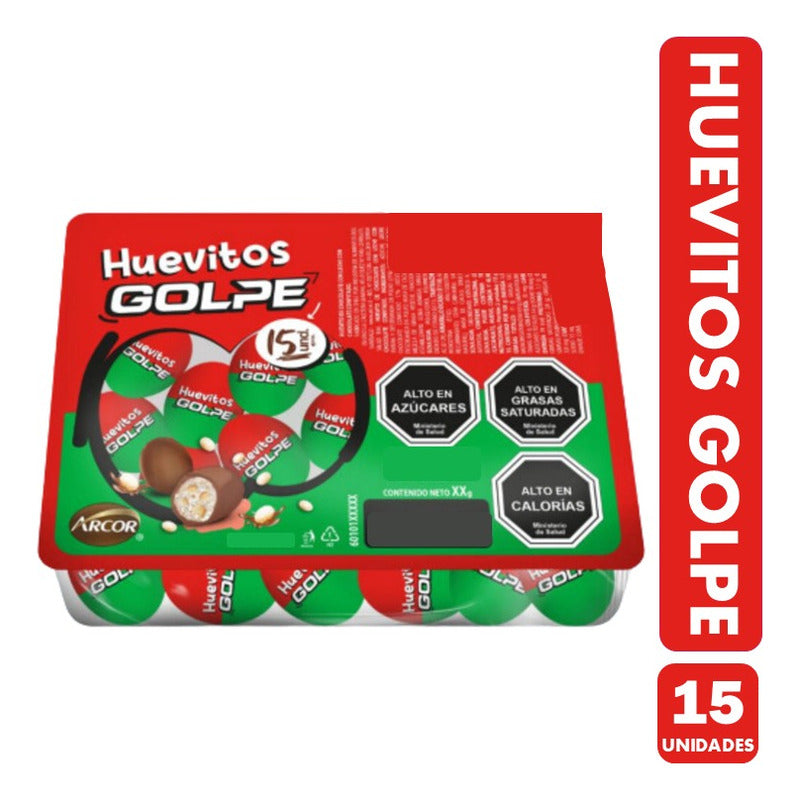 Huevitos De Chocolate Golpe De Arcor (caja Con 15 Unidades)