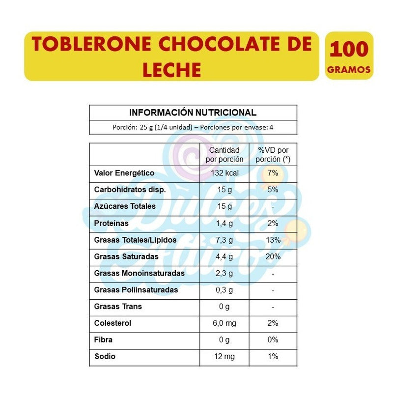 Toblerone Suizo Chocolate Con Leche 100 Gramos