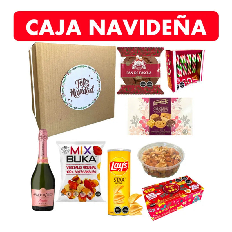 Caja Navideña Para Regalar Empresas - Productos Surtidos