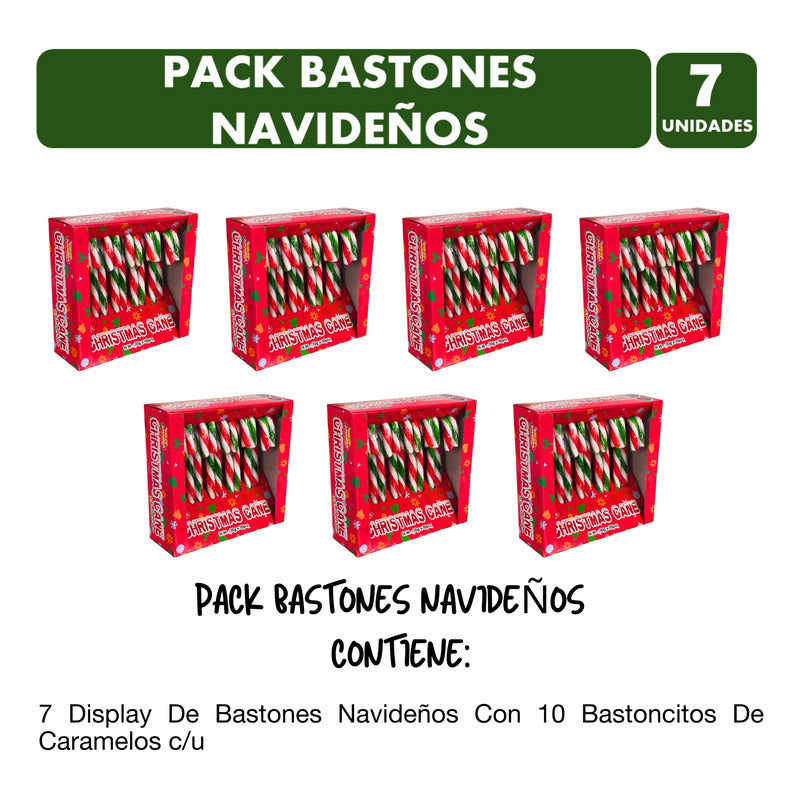 Bastones Navideños Dulces Especial Navidad (pack 7 Unidades)