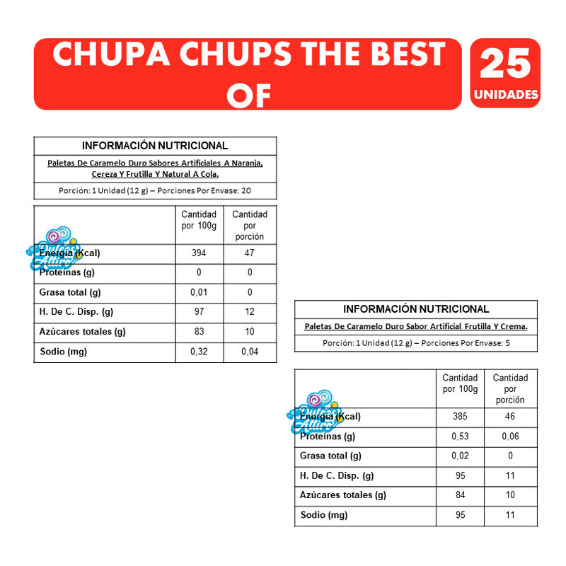 Chupa Chups Chupetines Sabores Surtidos (bolsa Con 25 Uni)