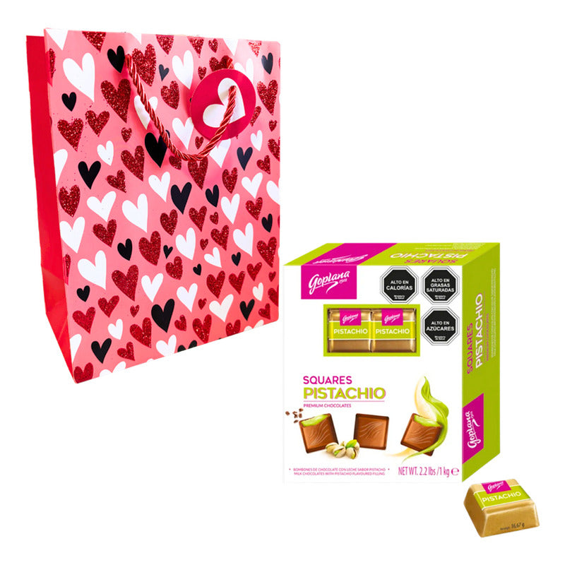 Pack Bombones Premium Pistacho Goplana 1kg + Bolsa De Regalo