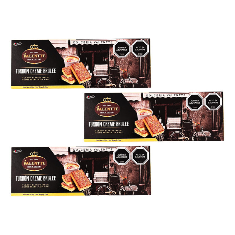 Turrón De Maní Creme Brulée Valentte (pack 3 Unidades)