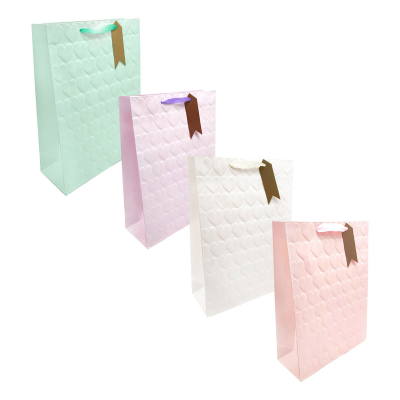 Bolsa De Regalo 32x26cm - Diseño Corazón 3d - Unidad Surtido Surtido Corazón 3d