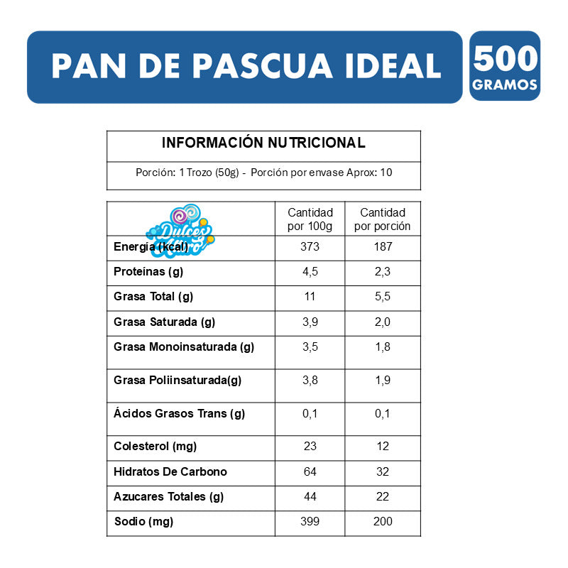 Pan De Pascua Con Frutas Confitadas Ideal (500 Gramos)