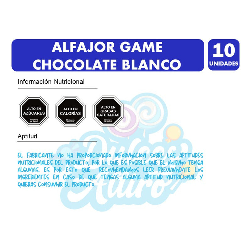 Alfajor Game Blanco De Nevares  (pack Con 10 Unidades)