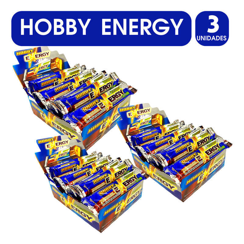 Hobby Energy - Barra De Chocolate - Pack De 3 Cajas De 15un