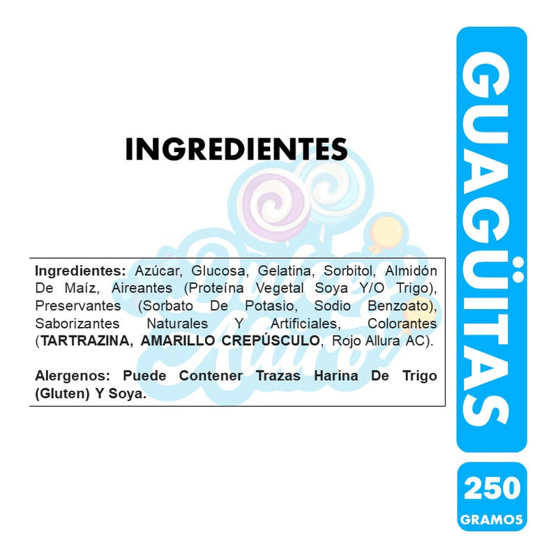 Guagüitas Sabores Frutales De Merello (bolsa Con 250gramos)