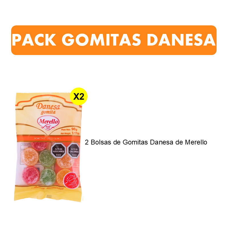 Gomitas Danesa Sabor Frutales De Merello (pack 2 Unidades)