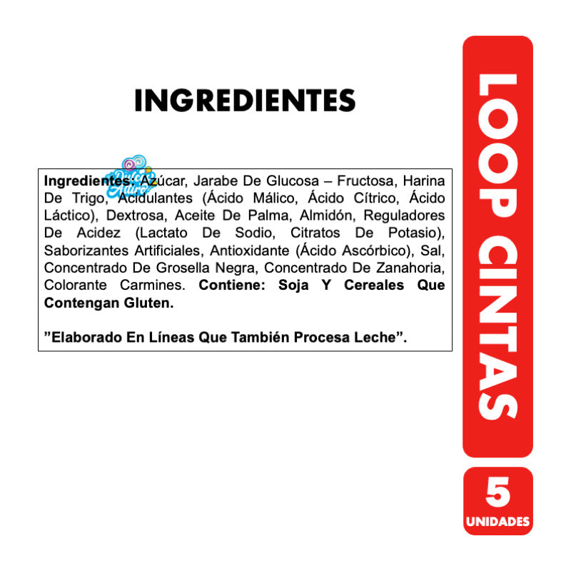 Loop Cintas - Gomitas Sabor Frutilla Ácida (pack De 5 Uni)