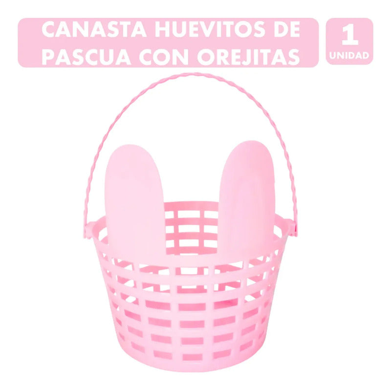 Canasta Con Orejitas Especial Para Huevitos De Pascua