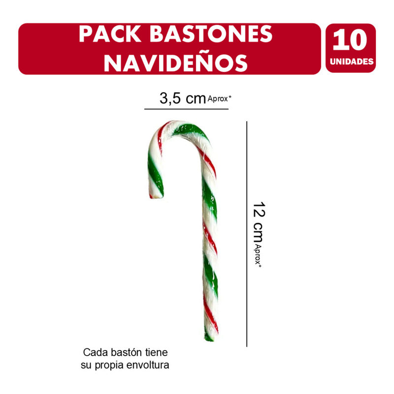 Bastones Sabor Caramelos Especial Navidad - Pack 10 Cajas