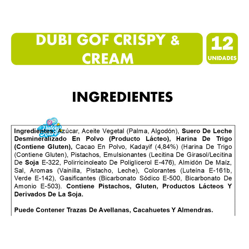 Dubi Gof - Oblea Recubierta De Cacao Sabor A Pistacho Dubai