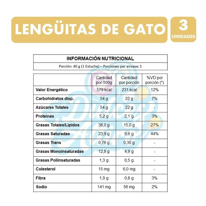 Chocolate - Lenguitas De Gato Costa (pack Con 3 Unidades)