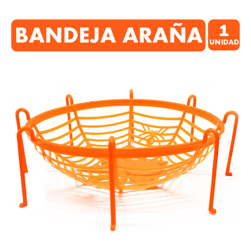 Bandeja Para Dulces Araña Naranja De Halloween Deco (uni)