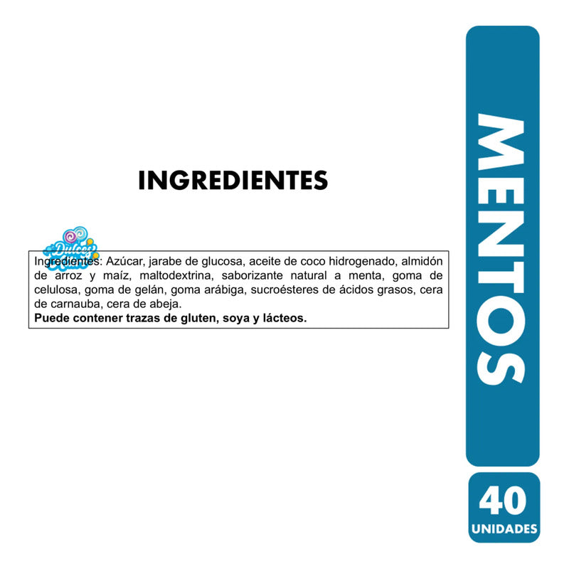 Mentos Caramelos Masticables Sabor Menta (bolsa 40 Unidades)