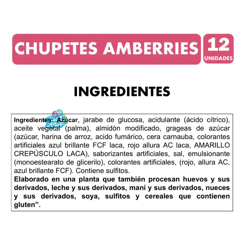 Coyac Amberries Relleno De Chicle Sabor Frutal (12unidades)