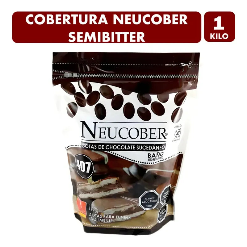 Cobertura De Chocolate Neucober Semibitter (1 Kg) Vegano