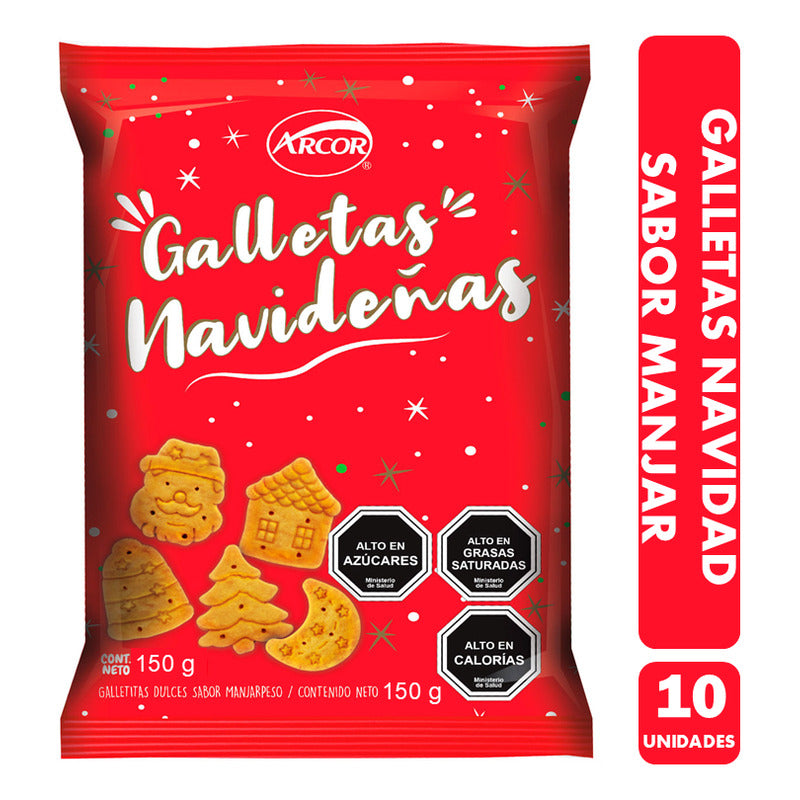 Galletas Navidad Sabor Manjar De Arcor - (pack De 10 Uni)