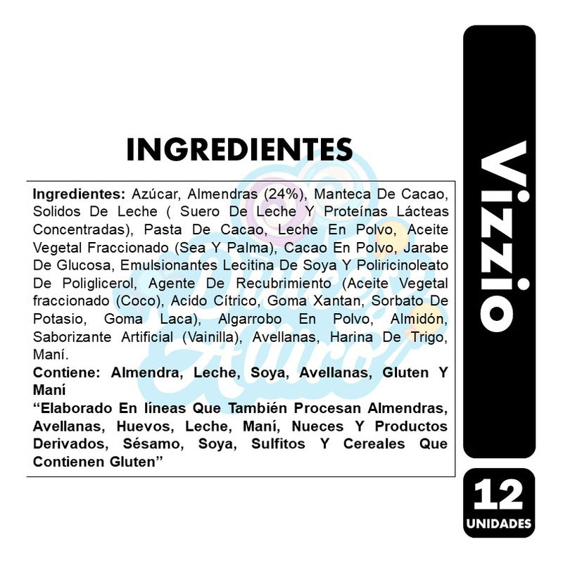 Chocolate Costa Vizzio, Tamaño Para Compartir (caja Con 12u)