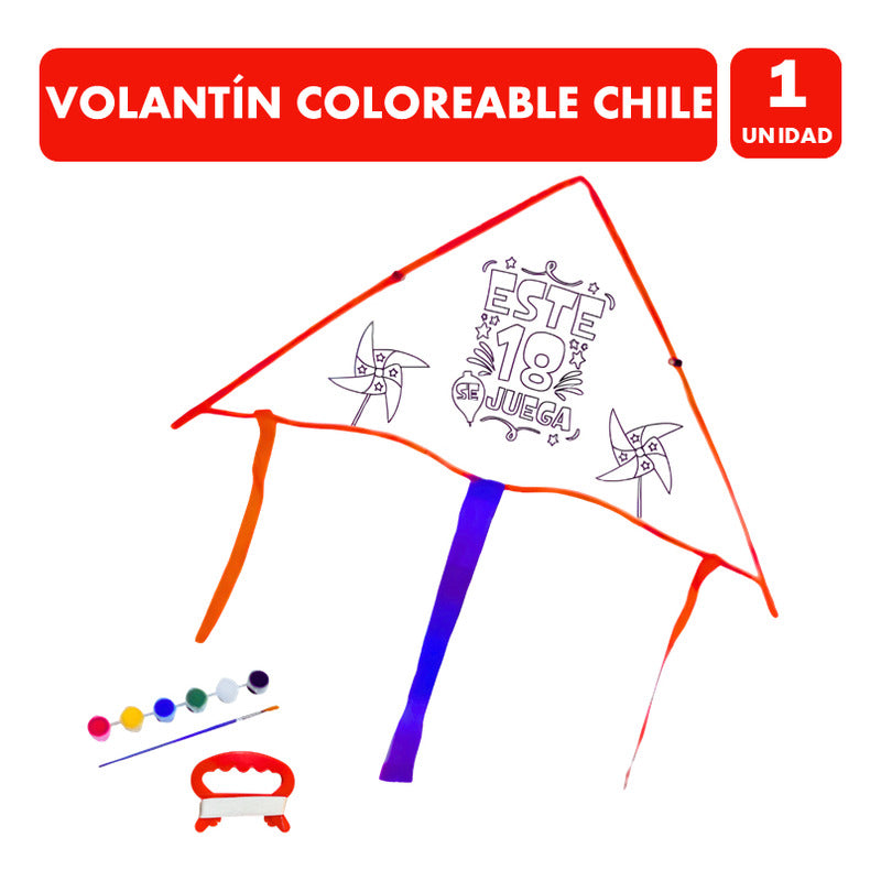 Volantin Para El 18 Coloreable - Tipo Cometa Con Pinturas