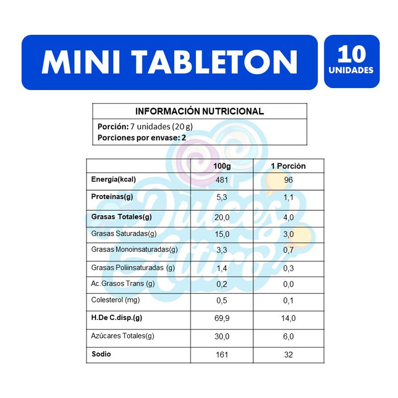 Tableton Galletas De Colación De Fruna(pack Con 10 Unidades)