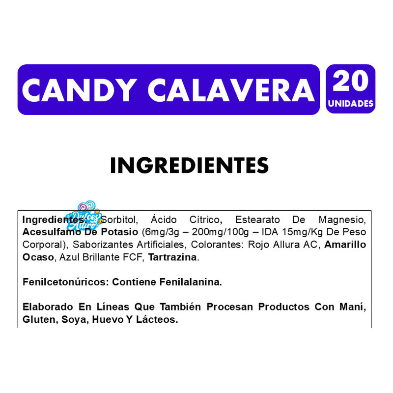 Dulces Halloween - Candy Calavera De Mabú (20 Unidades)