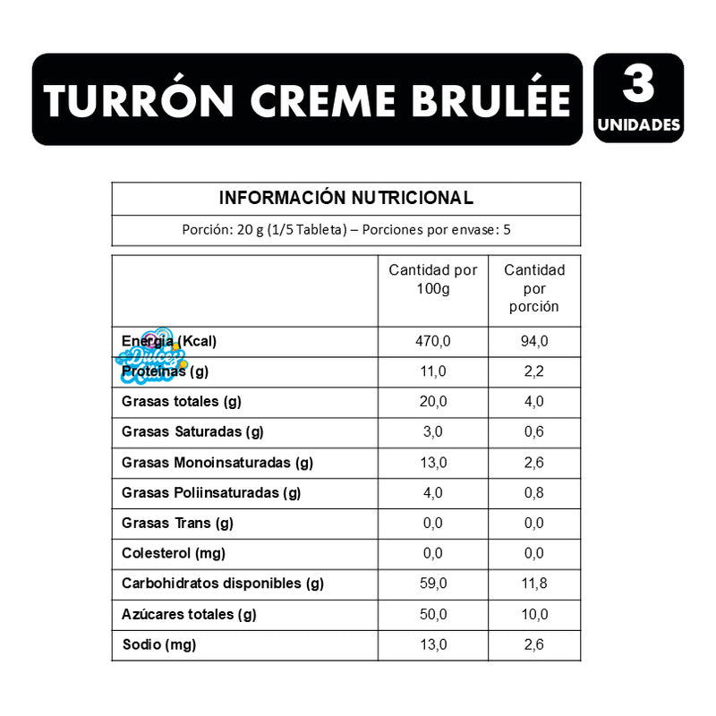 Turrón De Maní Creme Brulée Valentte (pack 3 Unidades)