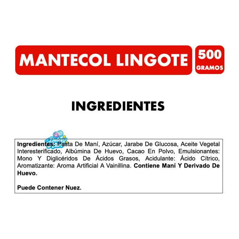 Mantecol Lingote De Oro Libre De Gluten (contiene 500 Gr)