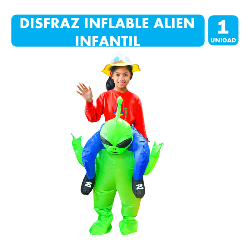 Disfraz Marciano Inflable Infantil Divertido Alien 120-150cm Verde 120-150