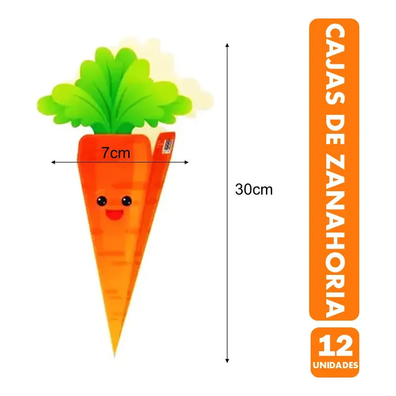 Pack De 12 Cajitas Sorpresa Zanahoria - Especial Pascua