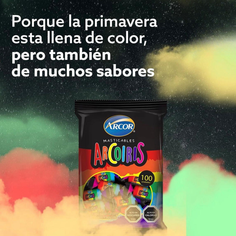 Dulces Halloween - Masticable Arcoiris Marca Arcor (100 Uni)