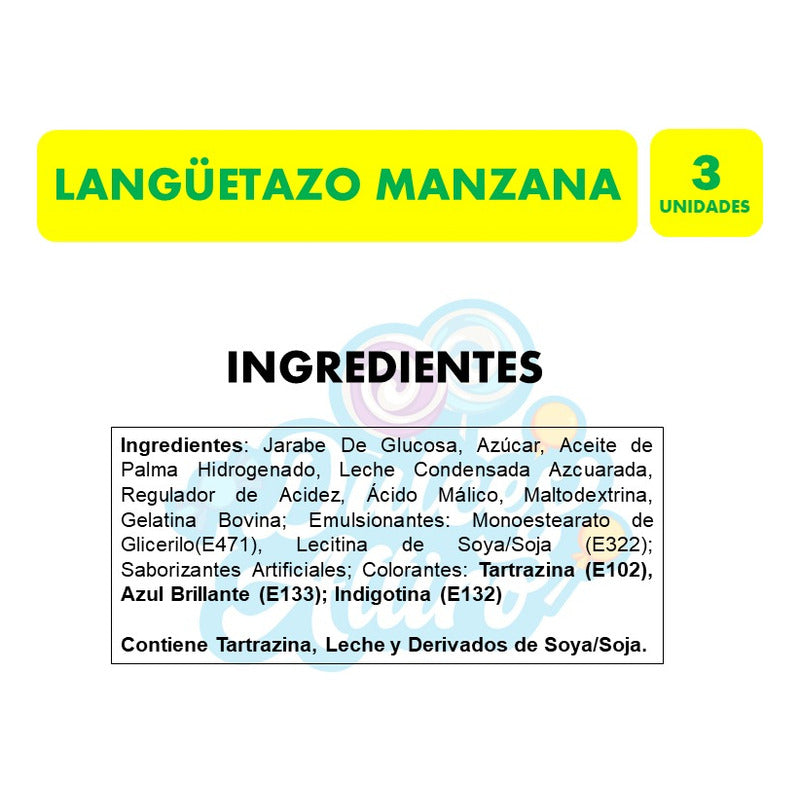 Masticable Languetazo Con Sabor A Manzana-arcor(pack Con 3u)