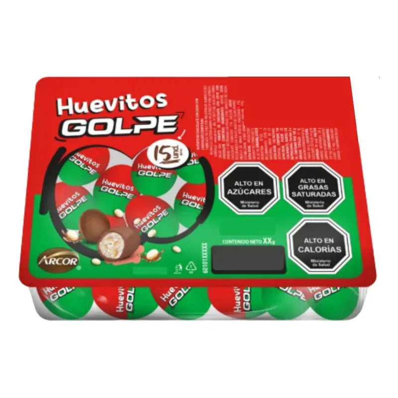 Huevitos De Pascua Chocolate Golpe - Bandeja Con 15 Unidades