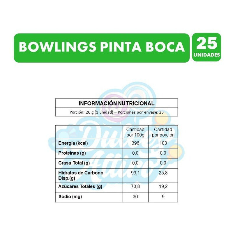 Bowling Pintaboca - Coyak´s De Fruna (bolsa Con 25 Uni)