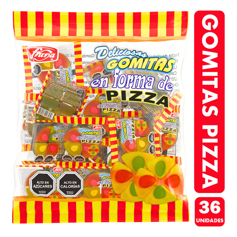 Gomitas En Forma De Mini Pizza Fruna (bolsa Con 36 Unidades)