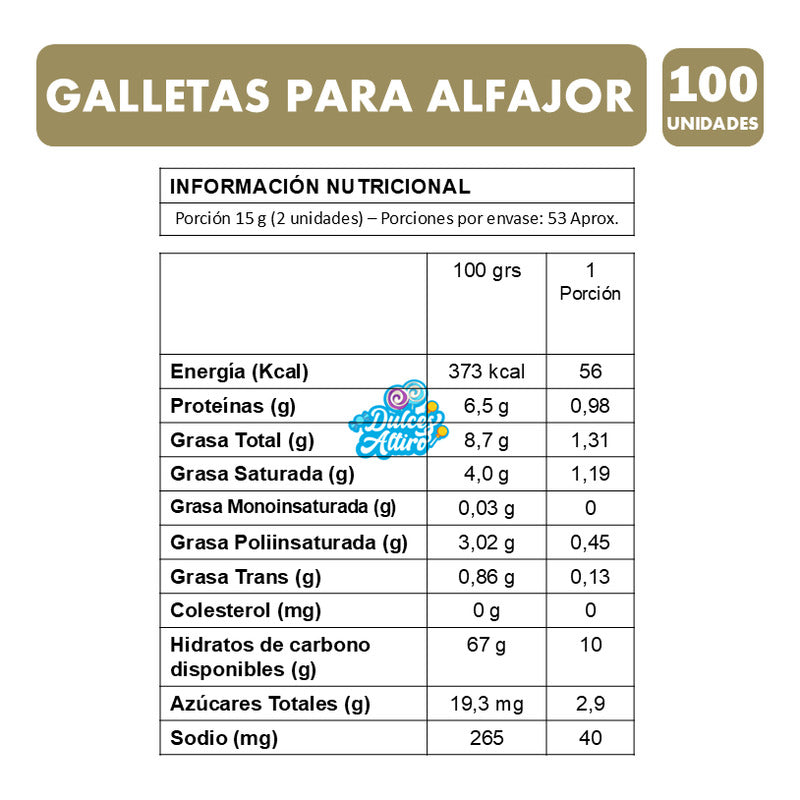 Galletas Para Alfajor Tio Nino - Bolsa De 800gr 100un Aprox