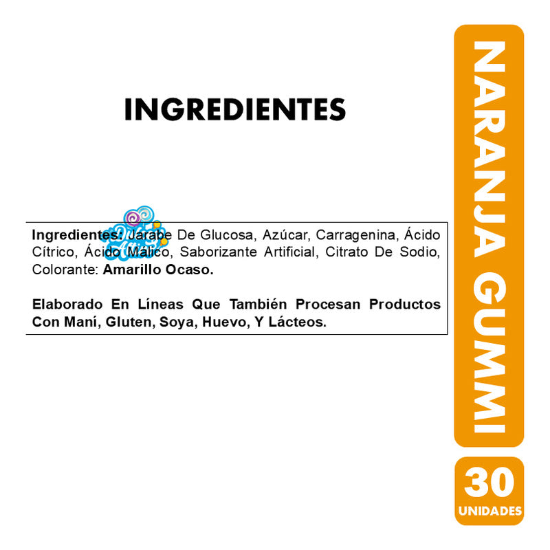 Naranja Gummi - Gomitas Sabor A Naranja (contiene 30 Uni)