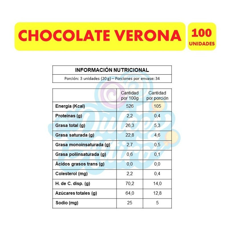 Chocolate Verona Negro (bolsa Con 100 Unidades)