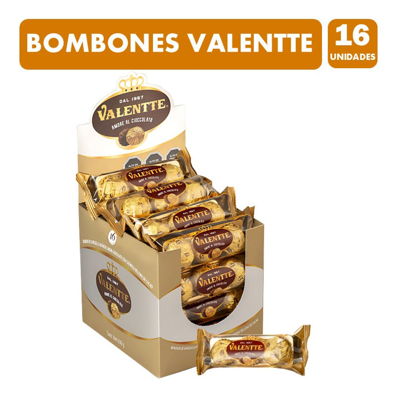 Bombones Valentte - Display 16 Paquetes De 3 Bombones