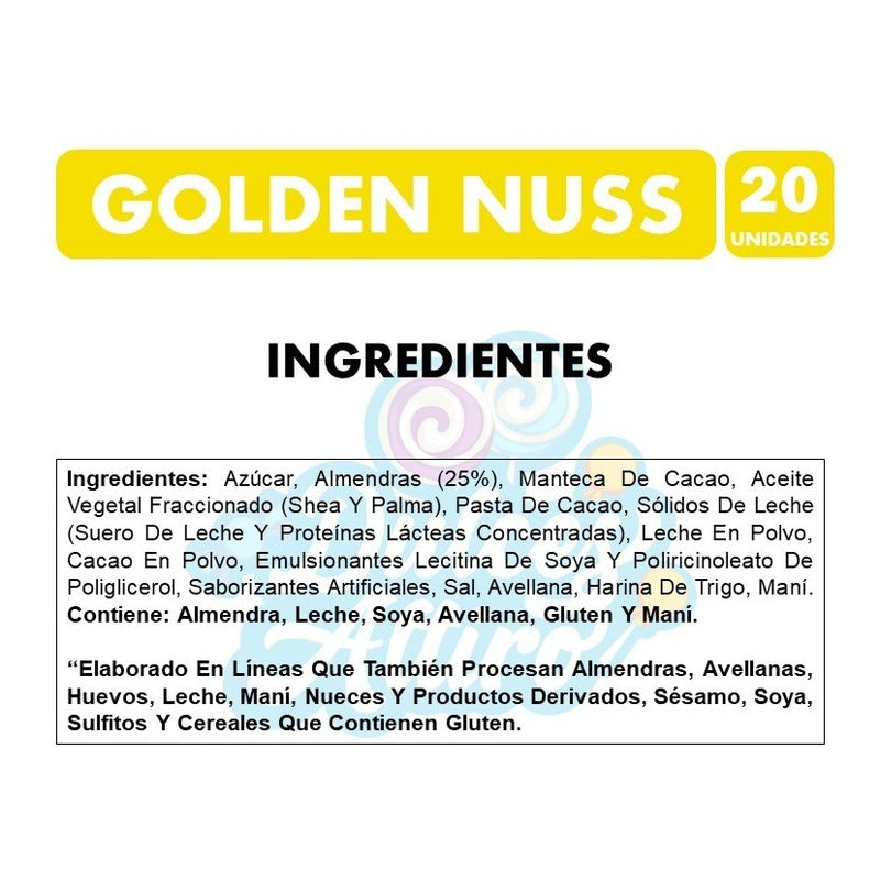 Golden Nuss - Chocolate En Formato Pequeño (caja Con 20 Un)