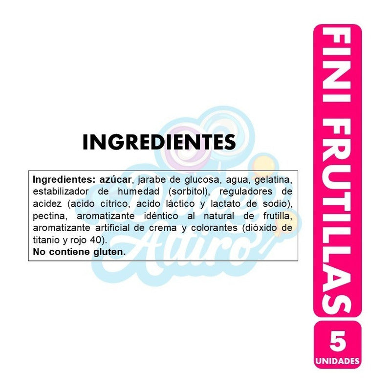 Pack Gomitas Fini Frutillas Con Crema (pack De 5 Un)