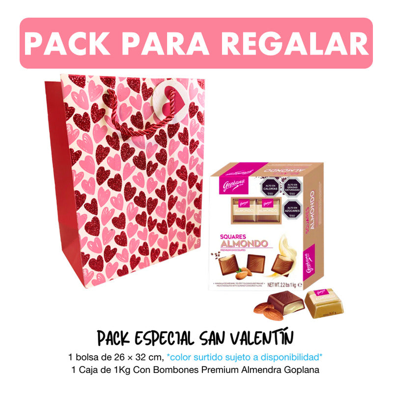 Pack Bombones Premium Almendra Goplana 1kg + Bolsa De Regalo